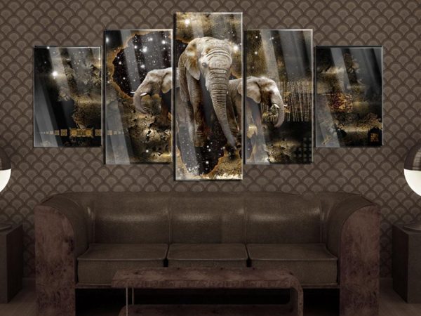 Acrylic Print - Brown Elephants