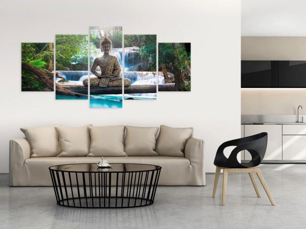 Acrylic Print - Buddha and Waterfall