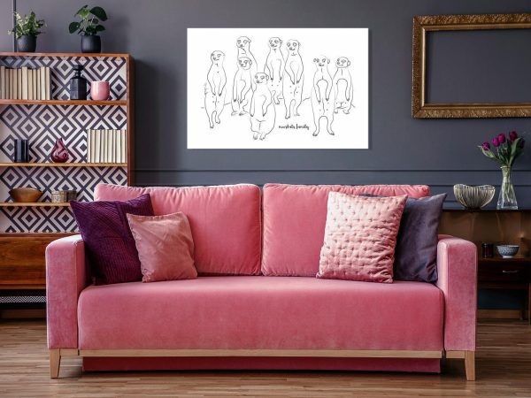 Canvas Print - Animal Patrol (1-part) - Meerkats on Black and White Background - Image 2