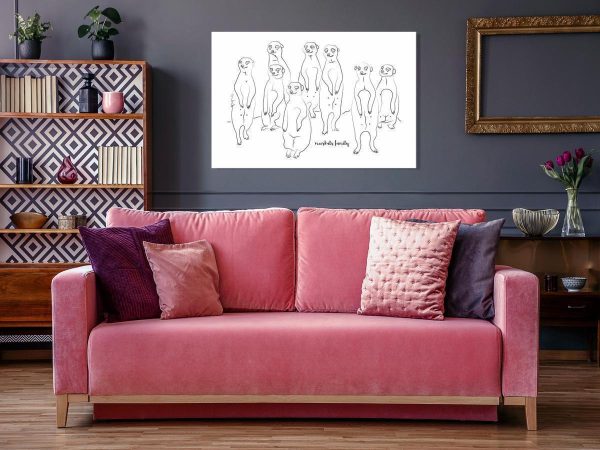 Canvas Print - Animal Patrol (1-part) - Meerkats on Black and White Background
