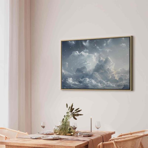 Canvas Print - Astral Calm: Stars Scattered Over Delicate Clouds - Image 13