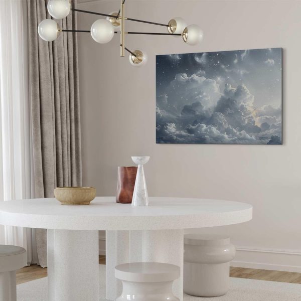 Canvas Print - Astral Calm: Stars Scattered Over Delicate Clouds - Image 5