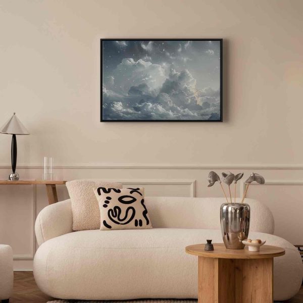 Canvas Print - Astral Calm: Stars Scattered Over Delicate Clouds - Image 4