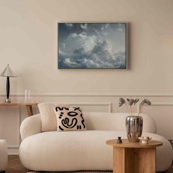 Canvas Print - Astral Calm: Stars Scattered Over Delicate Clouds - Image 6