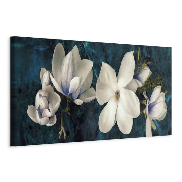 Canvas Print - Avant-Garde Magnolia (1 Part) Narrow Turquoise