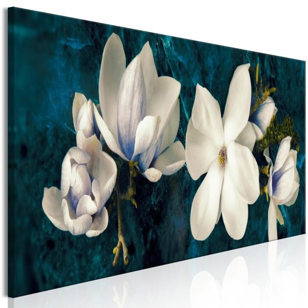 Canvas Print - Avant-Garde Magnolia (1 Part) Narrow Turquoise