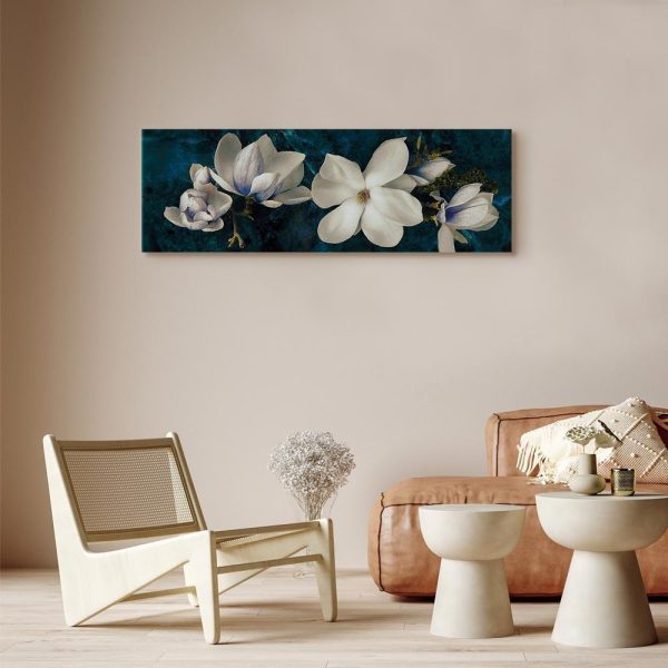 Canvas Print - Avant-Garde Magnolia (1 Part) Narrow Turquoise