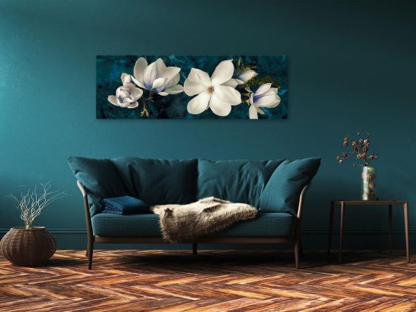 Canvas Print - Avant-Garde Magnolia (1 Part) Narrow Turquoise