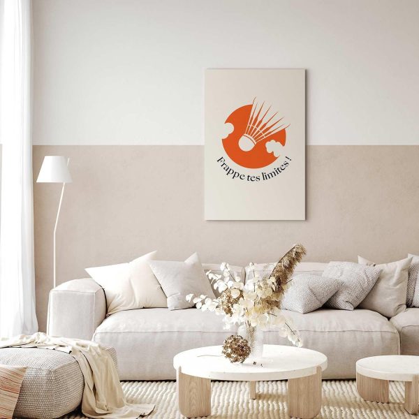 Canvas Print - Badminton Shuttlecock on an Orange Circle Background - Image 2