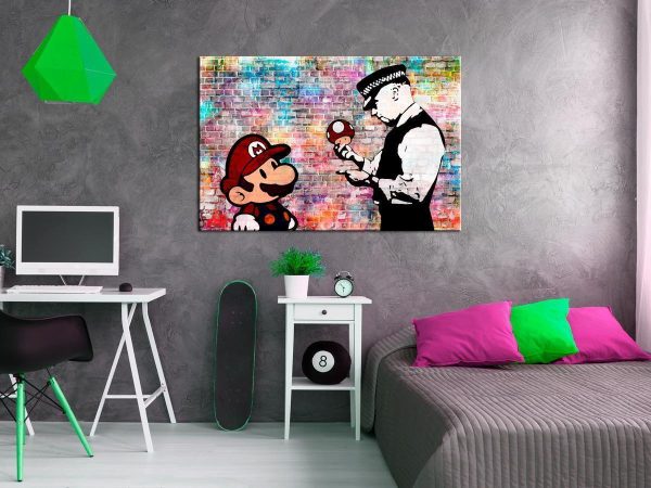 Canvas Print - Banksy: Colourful Brick