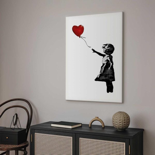 Canvas Print - Banksy: Girl with Balloon (1 Part) Vertical