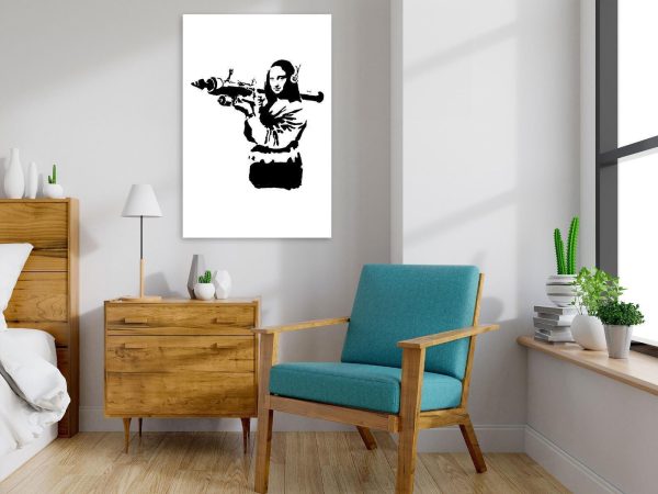 Canvas Print - Banksy Mona Lisa with Rocket Launcher (1 Part) Vertical - Image 2