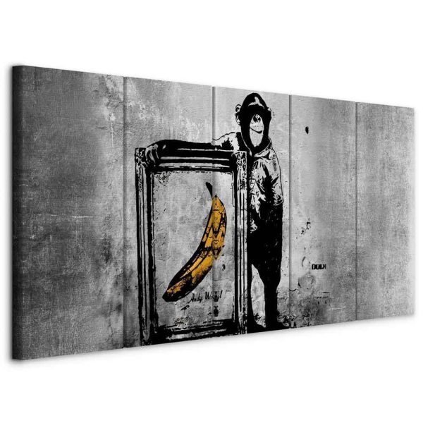 Canvas Print - Banksy: Monkey with Frame