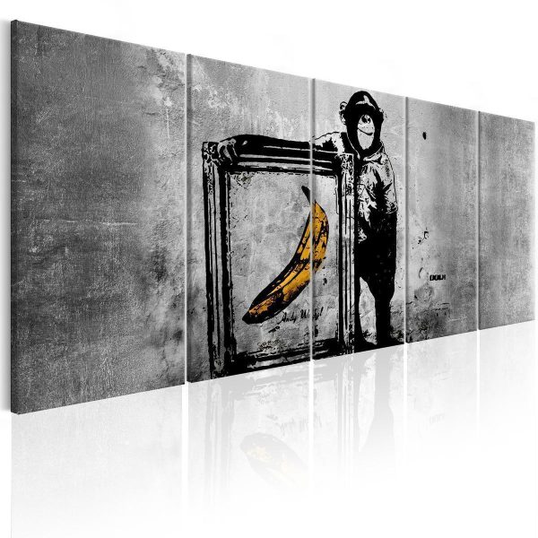 Canvas Print - Banksy: Monkey with Frame
