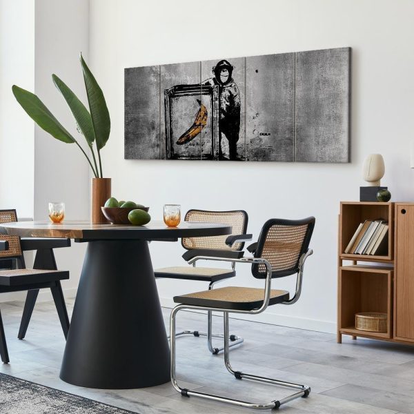 Canvas Print - Banksy: Monkey with Frame