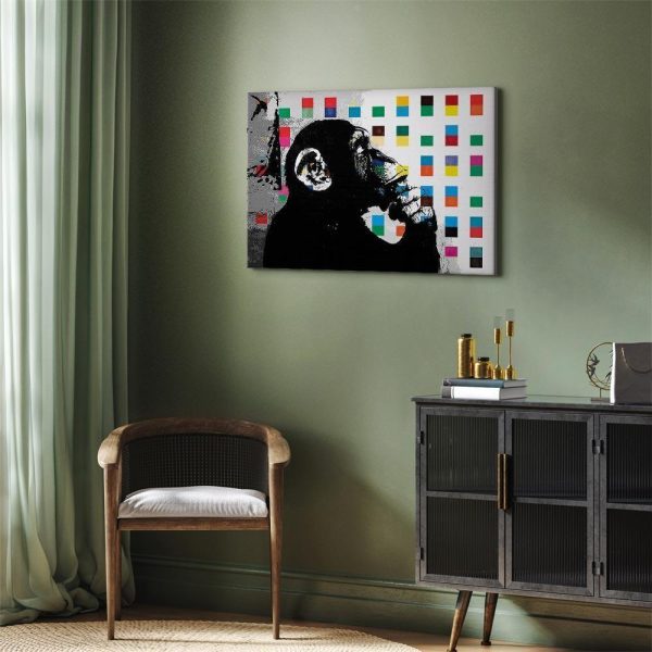 Canvas Print - Banksy The Thinker Monkey