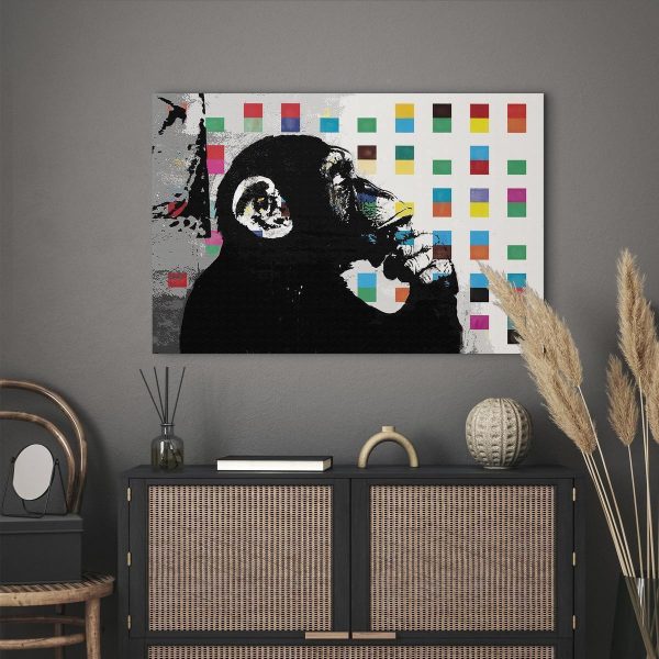 Canvas Print - Banksy The Thinker Monkey