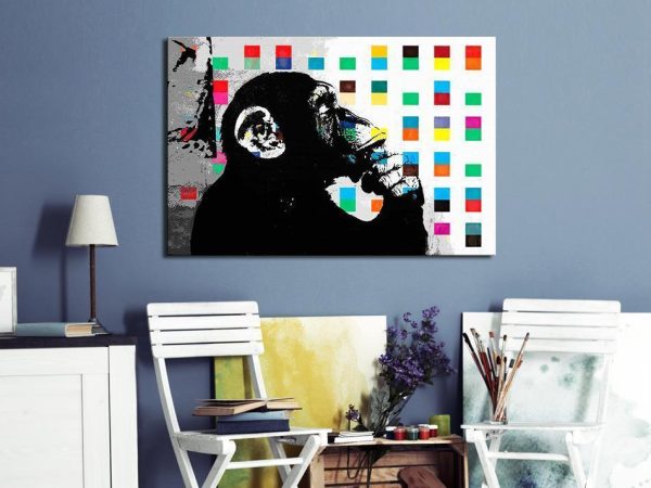 Canvas Print - Banksy The Thinker Monkey