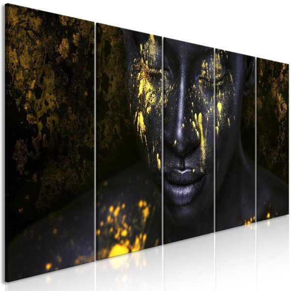 Canvas Print - Bathed in Gold (5 Parts) Narrow - Image 2