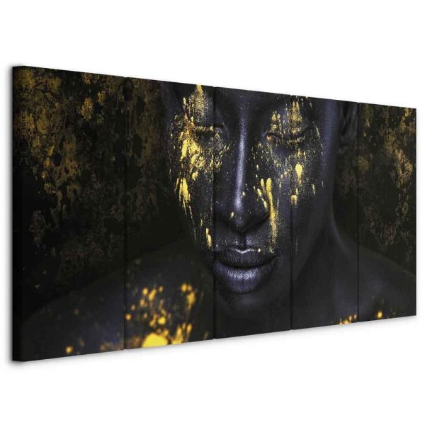 Canvas Print - Bathed in Gold (5 Parts) Narrow