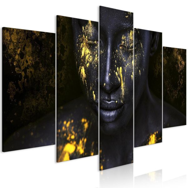 Canvas Print - Bathed in Gold (5 Parts) Wide - Image 2