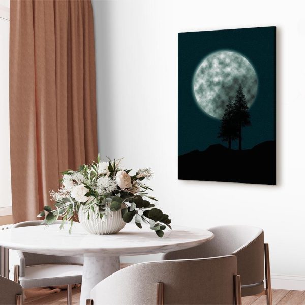 Canvas Print - Beautiful Full Moon (1 Part) Vertical