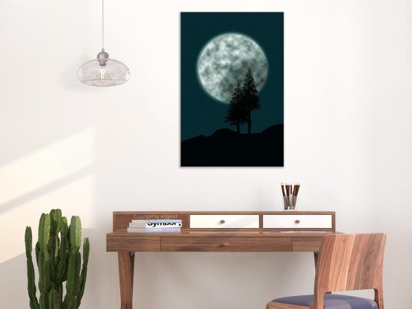 Canvas Print - Beautiful Full Moon (1 Part) Vertical