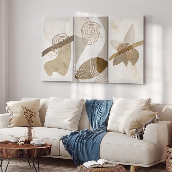 Canvas Print - Beige Trio (3 Parts)