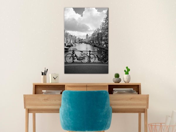 Canvas Print - Bikes On Bridge (1 Part) Vertical - Image 2