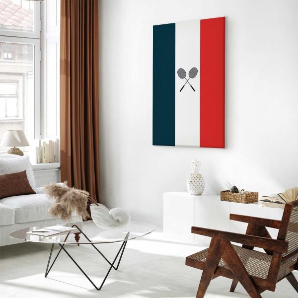 Canvas Print - Black Badminton Rackets Against the Backdrop of the French Flag - Image 2