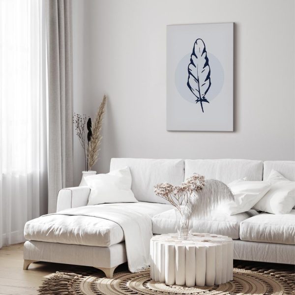 Canvas Print - Blue Feather (1 Part) Vertical