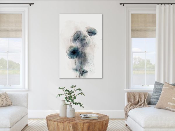 Canvas Print - Blue Poppies (1 Part) Vertical - Image 4