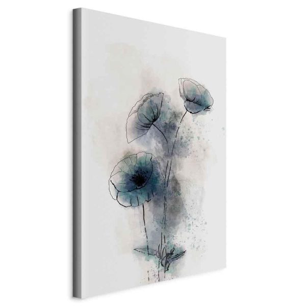 Canvas Print - Blue Poppies (1 Part) Vertical