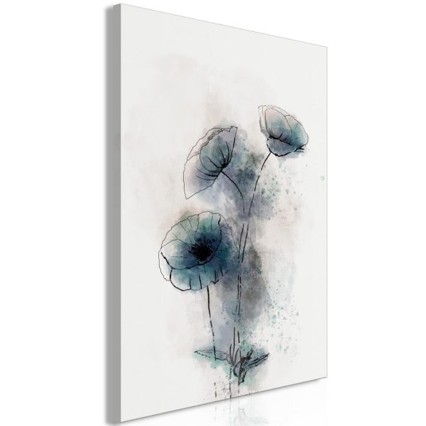 Canvas Print - Blue Poppies (1 Part) Vertical - Image 2