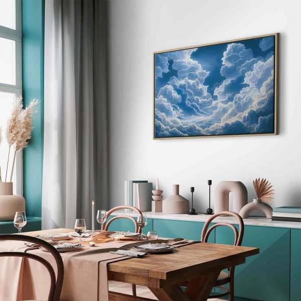 Canvas Print - Blue Sky Breaking Through White Fluffy Clouds - Image 13