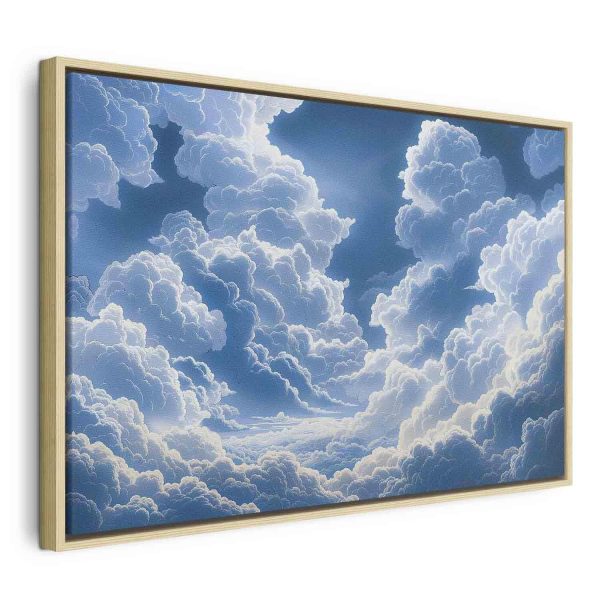 Canvas Print - Blue Sky Breaking Through White Fluffy Clouds - Image 3