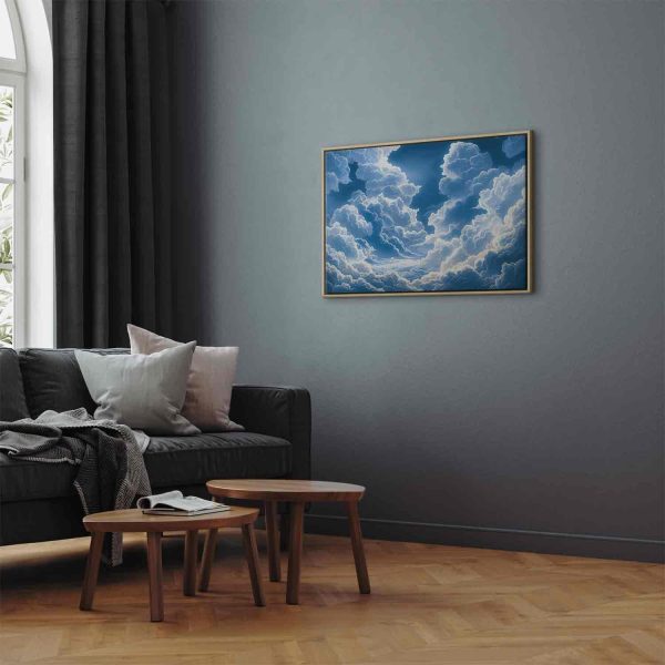 Canvas Print - Blue Sky Breaking Through White Fluffy Clouds - Image 6