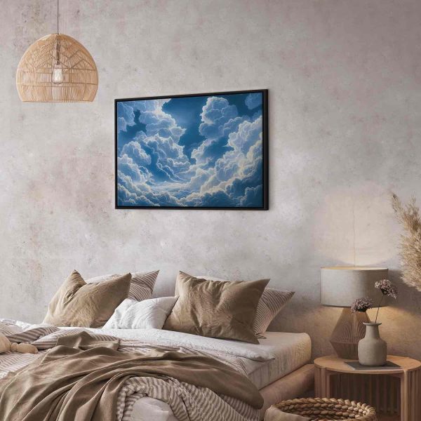 Canvas Print - Blue Sky Breaking Through White Fluffy Clouds - Image 7
