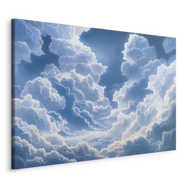 Canvas Print - Blue Sky Breaking Through White Fluffy Clouds - Image 2