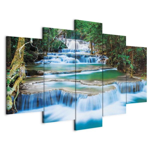 Canvas Print - Blue Waterfall in Kanchanaburi Thailand