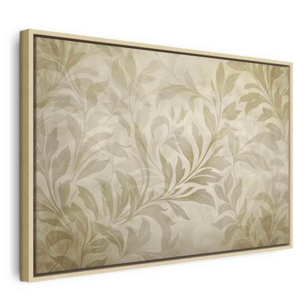 Canvas Print - Botanical Motif with Leaves and Vines in Sand Colors - Image 3