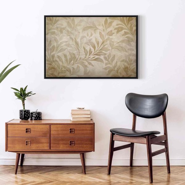 Canvas Print - Botanical Motif with Leaves and Vines in Sand Colors - Image 4