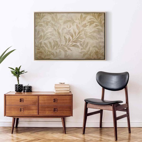 Canvas Print - Botanical Motif with Leaves and Vines in Sand Colors - Image 5