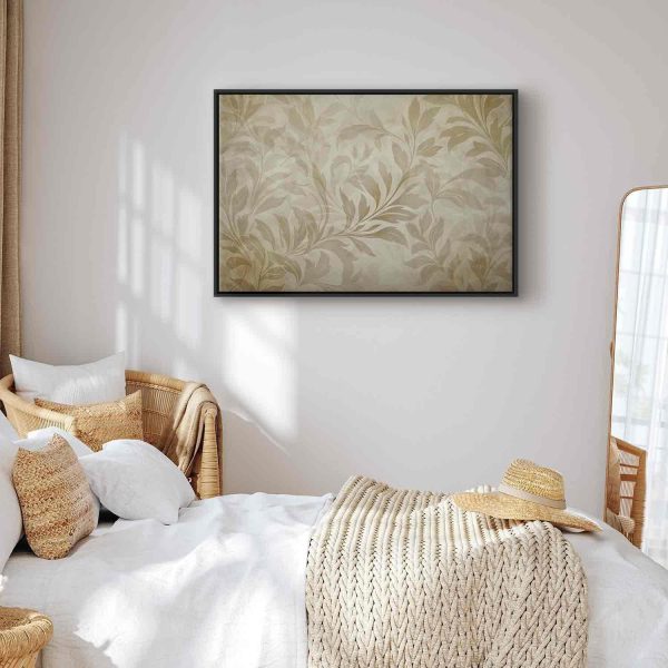 Canvas Print - Botanical Motif with Leaves and Vines in Sand Colors - Image 6