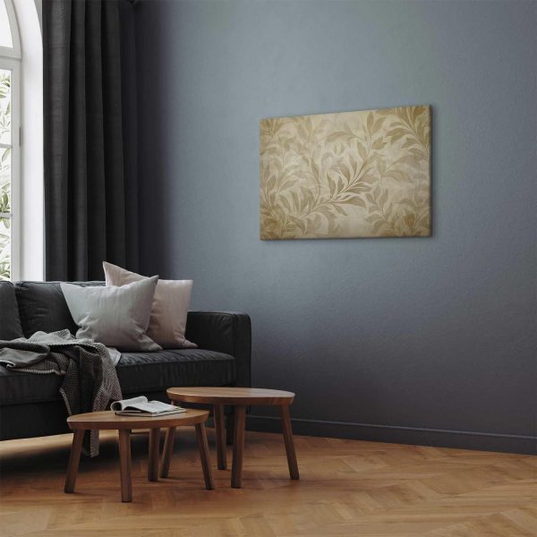 Canvas Print - Botanical Motif with Leaves and Vines in Sand Colors - Image 2