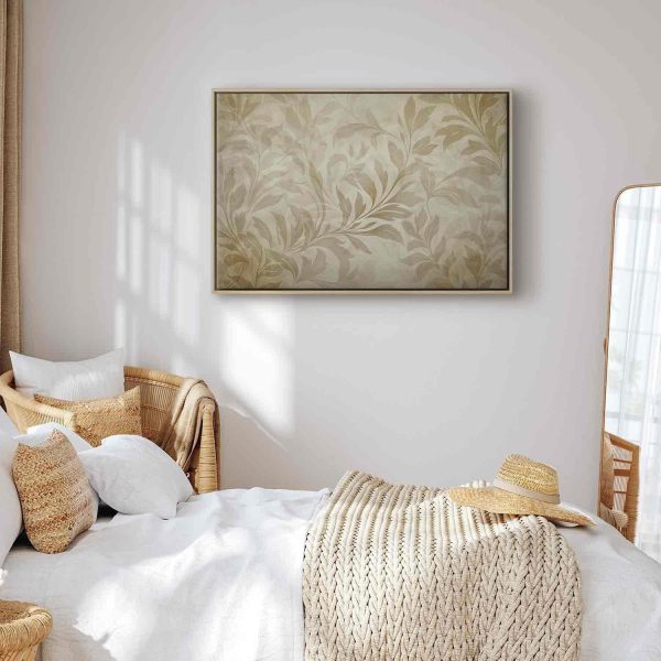 Canvas Print - Botanical Motif with Leaves and Vines in Sand Colors - Image 10