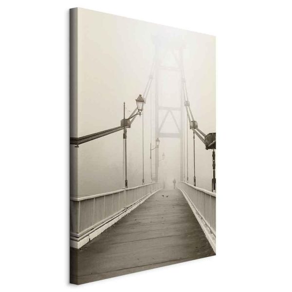 Canvas Print - Bridge in the Fog (1 Part) Vertical