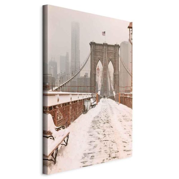 Canvas Print - Brooklyn Bridge in Sepia (1 Part) Vertical