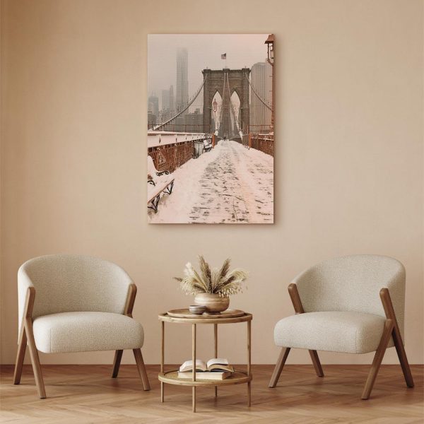 Canvas Print - Brooklyn Bridge in Sepia (1 Part) Vertical