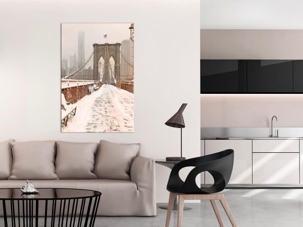 Canvas Print - Brooklyn Bridge in Sepia (1 Part) Vertical